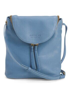 AMERICAN LEATHER CO. Leather Hampton Large Zip Around Crossbody